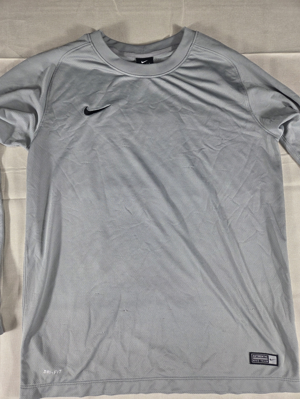 Dri-FIT Gray Padded Long Sleeve Soccer Training Shirt XL